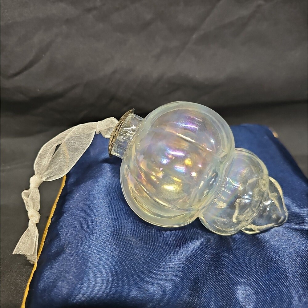 Vintage Midwest Kugel Clear Iridescent 4 1/2" Handing Christmas Ornaments